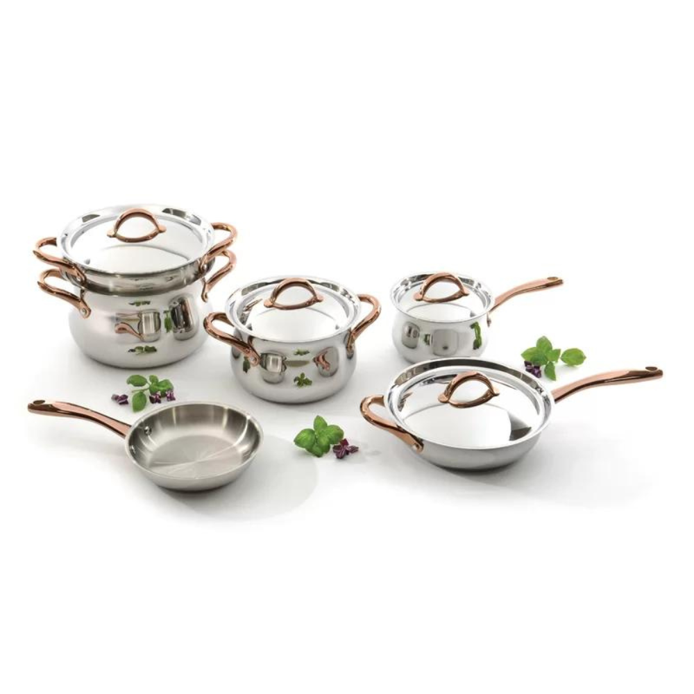 BergHOFF International Ouro Gold 11pc 18/10 Stainless Steel Cookware Set