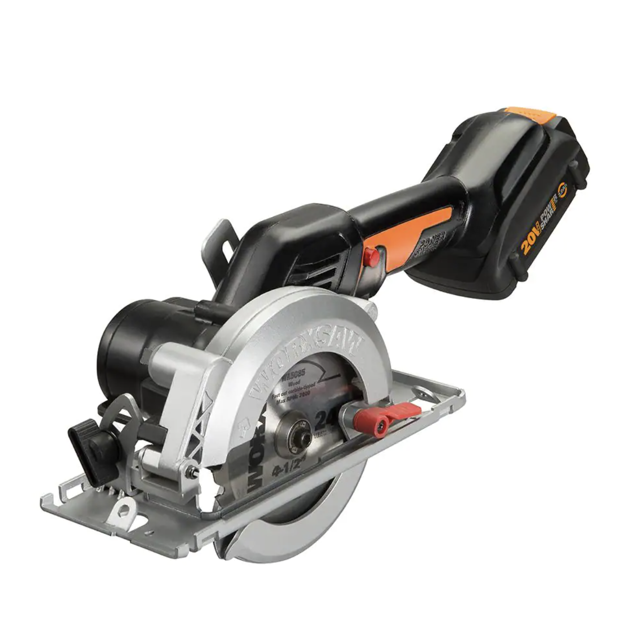 Worx Power Share 20-Volt Worxsaw 4-1/2 in. Compact Circular Saw with Brushless Motor (Tool Only)