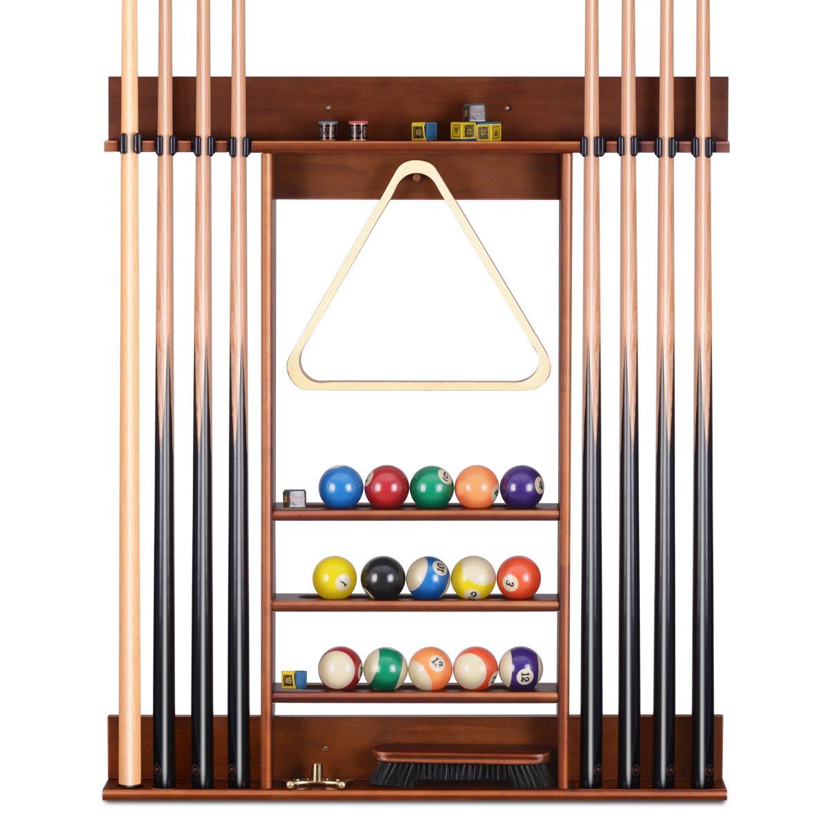 Ikkle Wall Mount Pool Cue Rack. Wood Pool Stick Holder. 31 in