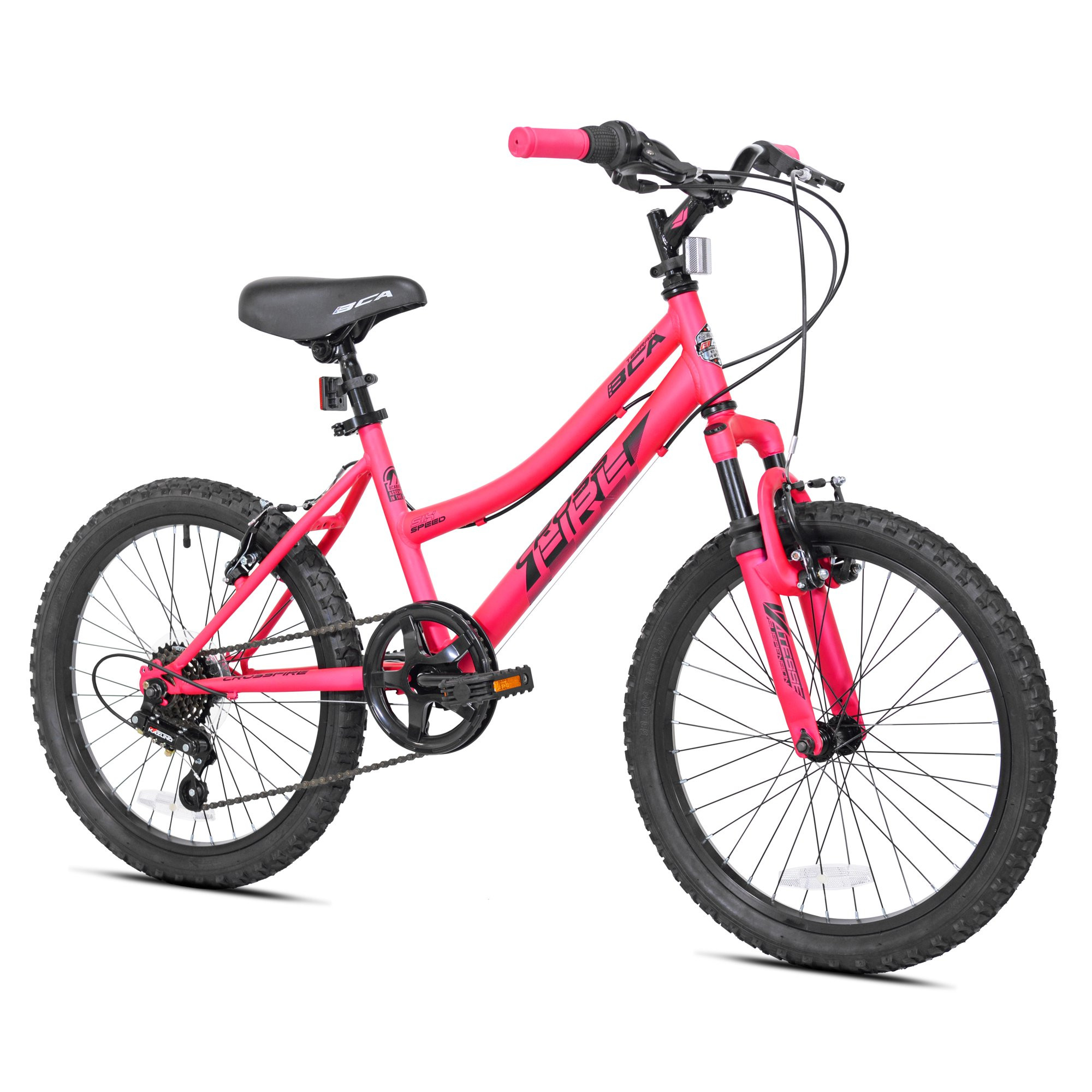 BCA 20″ Crossfire 6-Speed Girl-s Mountain Bike. Pink/Black