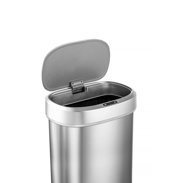 Nine Stars Motion Sensor Trash Can With Stainless Steel Lid. 13.2 gal / 50 Liter