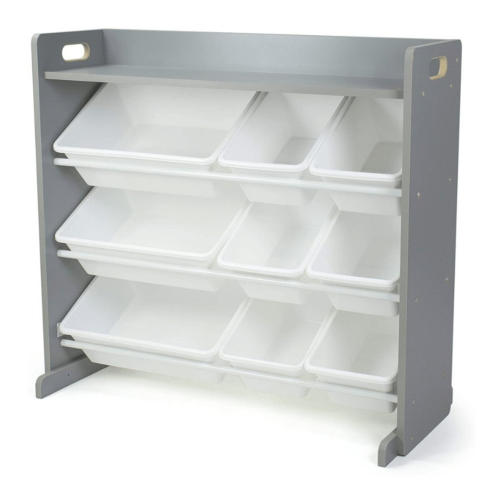 Humble Crew Inspire Toy Organizer With Shelf And 9 Storage Bins. Grey/white