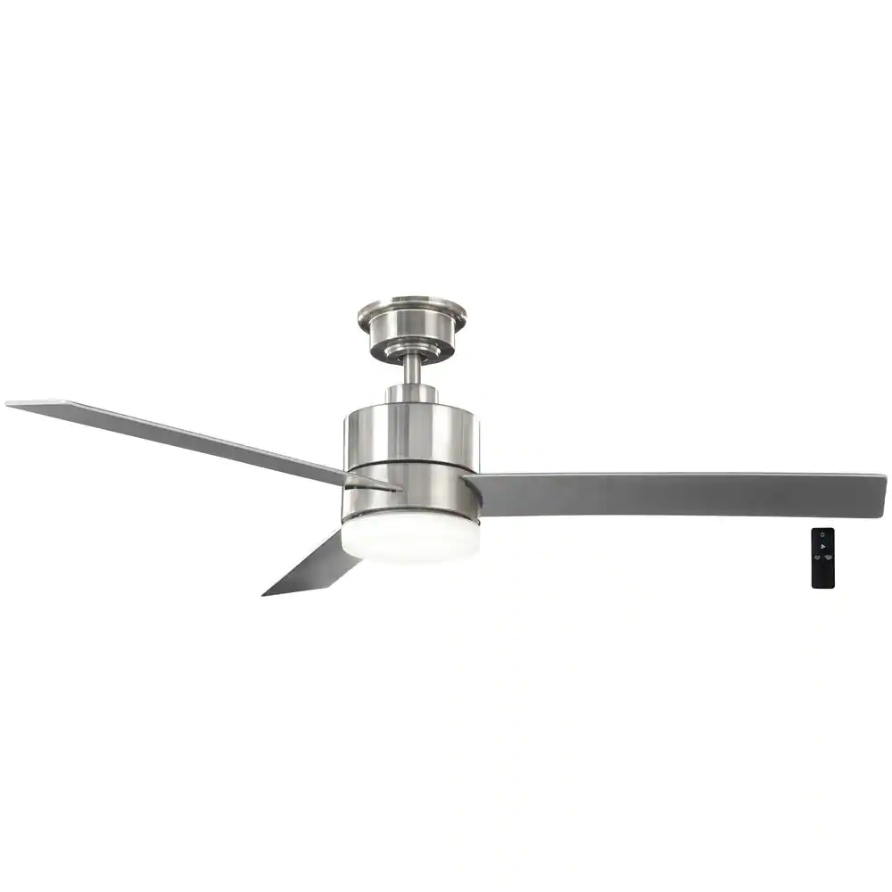 Hampton Bay Madison 52 in. Integrated LED Brushed Nickel Ceiling Fan With Light And Remote Control
