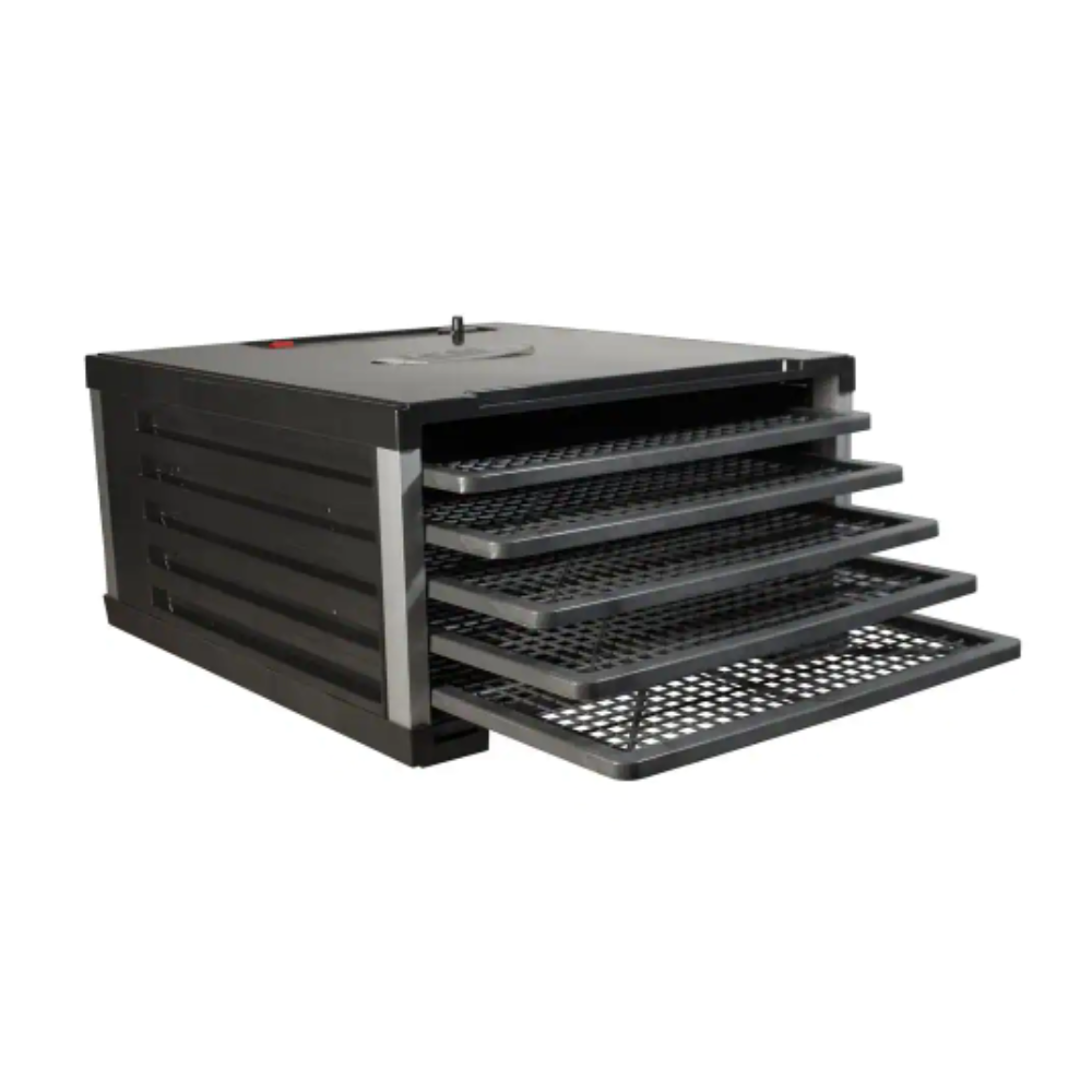 LEM 5-Tray Black Food Dehydrator with Built-In Timer