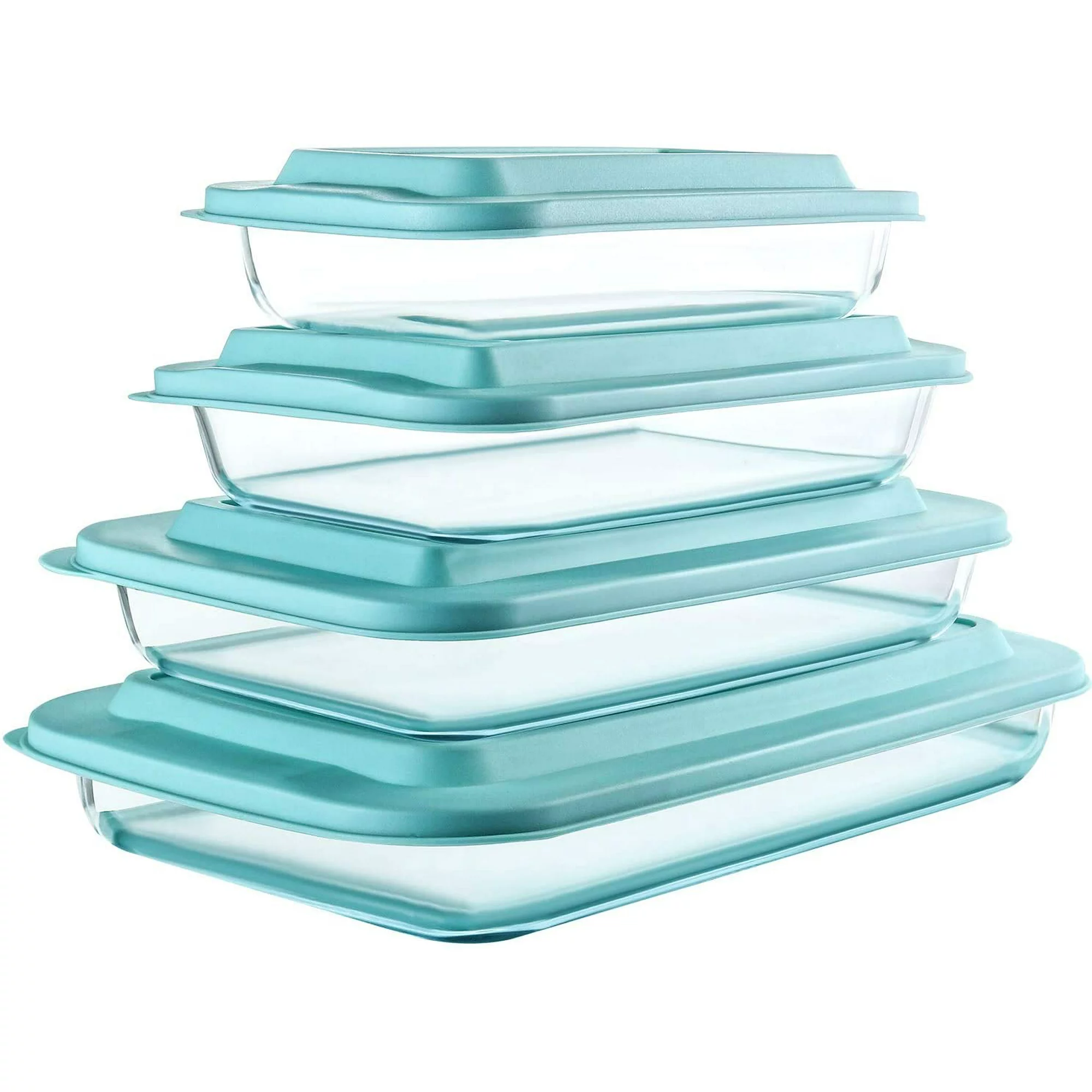 M Mcirco 8-Piece Glass Bakeware Set with BPA-Free Lids