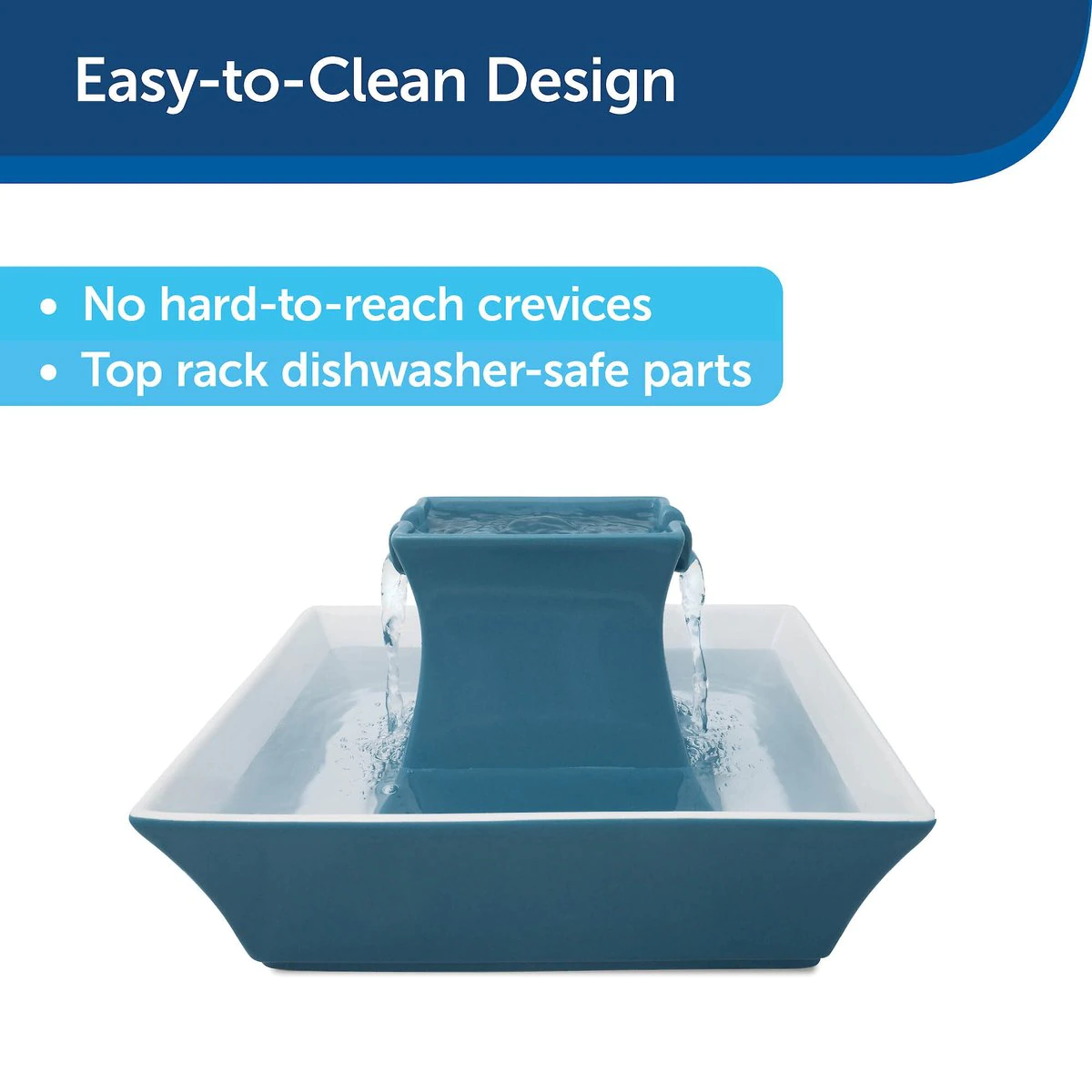 Drinkwell Pagoda Ceramic Dog & Cat Fountain. Himalayan Blue