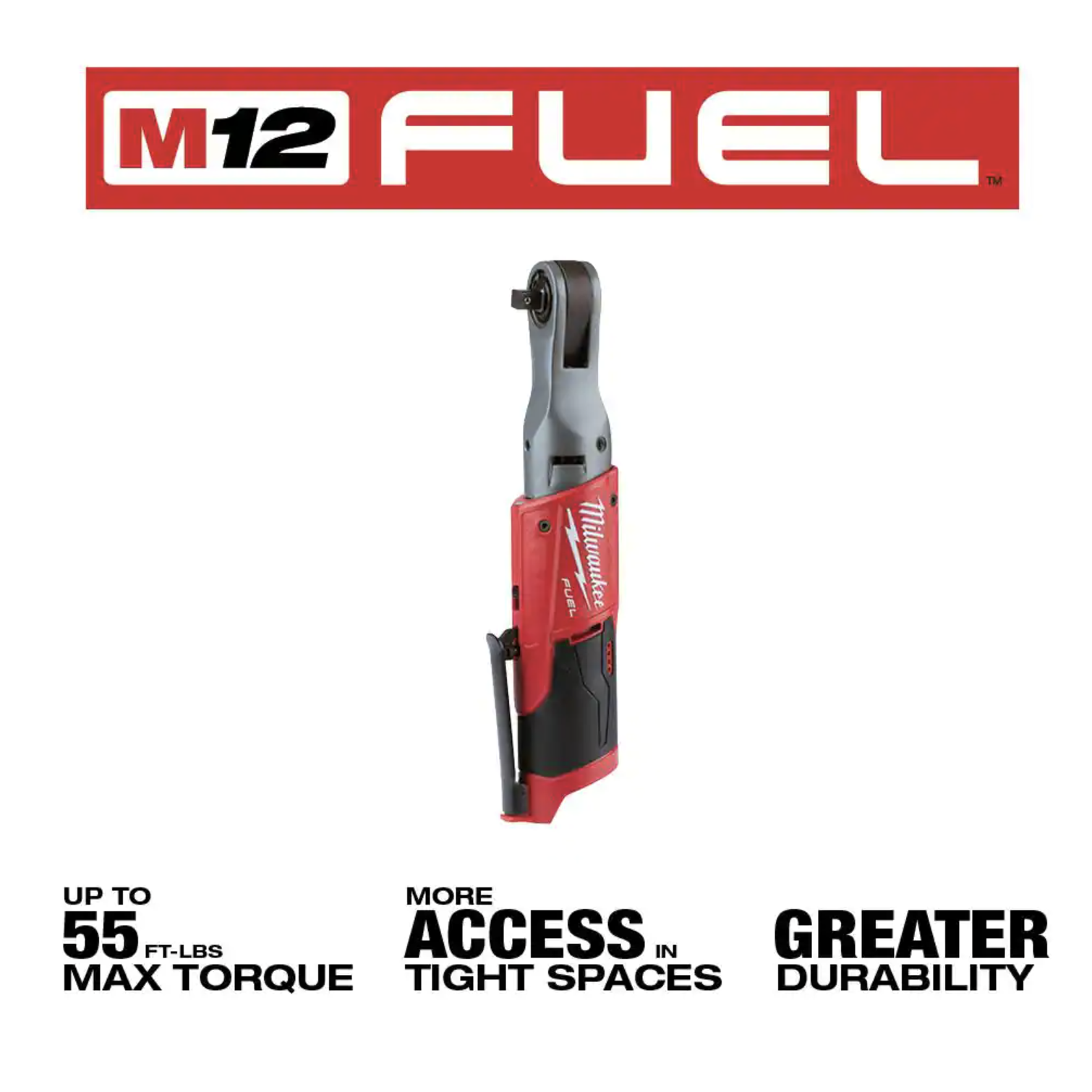 Milwaukee M12 FUEL 12-Volt Lithium-Ion Brushless Cordless 3/8 in. Ratchet. Tool-Only (2557-20)