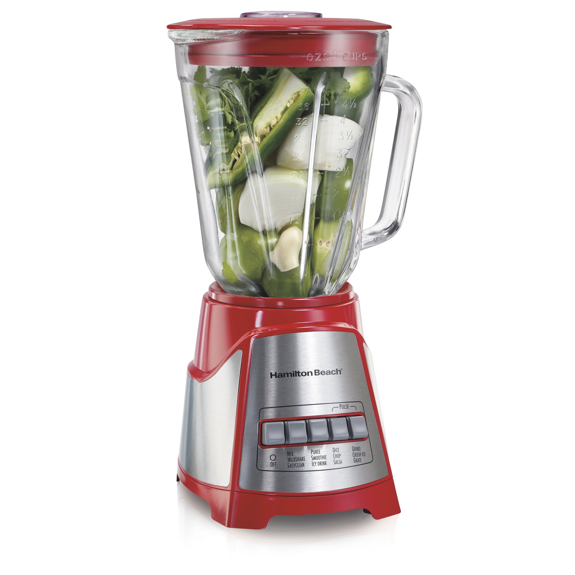 Hamilton Beach Power Elite Multi-Function Blender. 700 Watts. 40 Oz. Red. Model 58147R