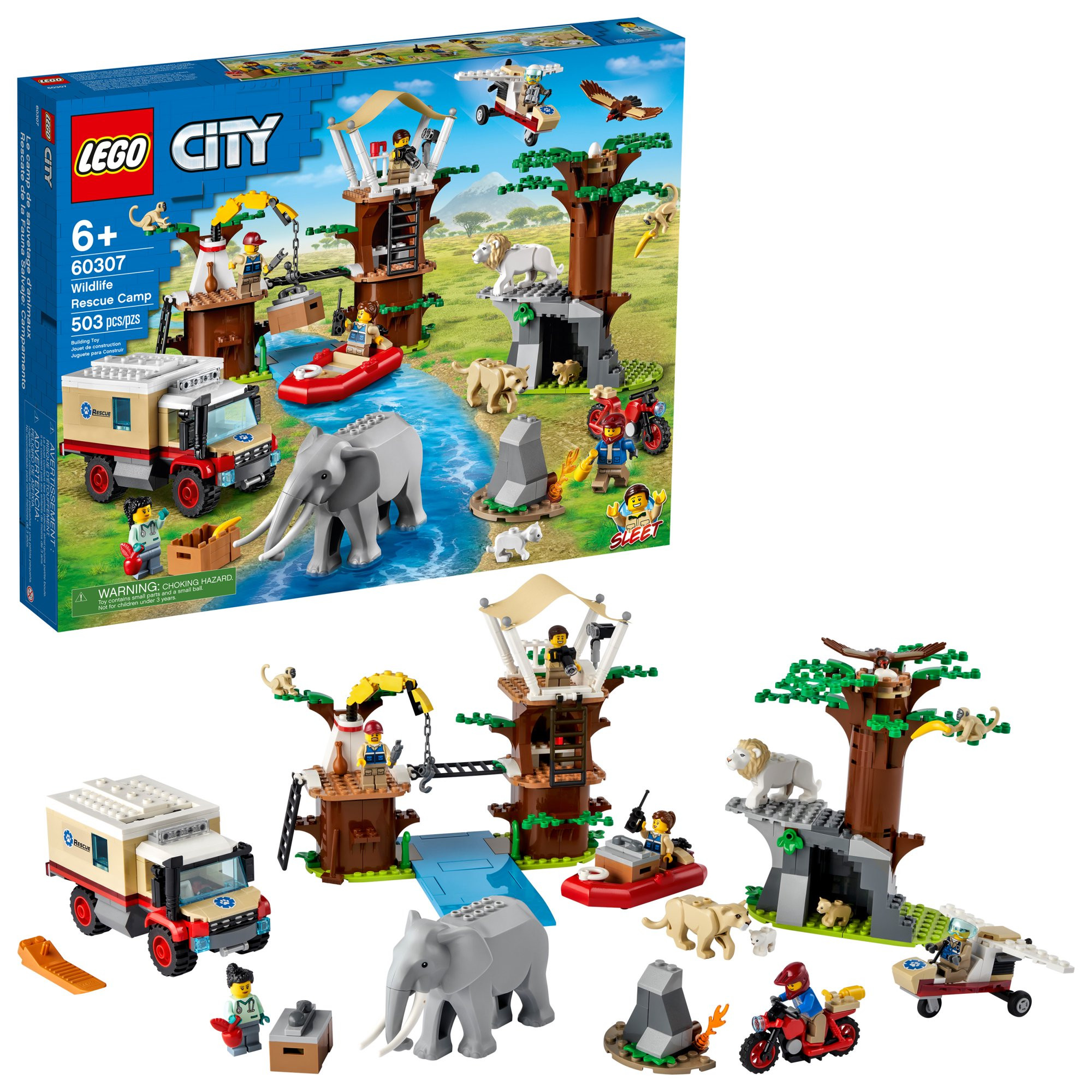 Lego City Wildlife Rescue Camp 60307 Building Toy for Kids Aged 6 and Up. 503 Pieces
