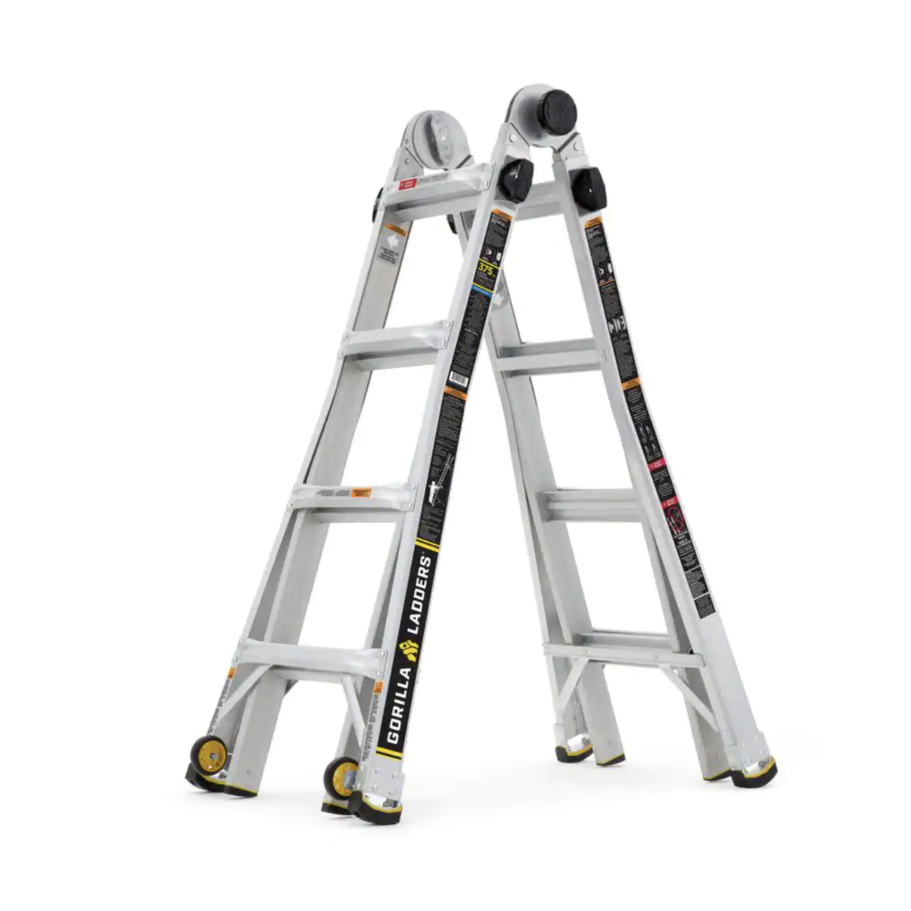 Gorilla Ladders 18 ft. Reach MPXW Aluminum Multi-Position Ladder with Wheels. 375 lb. Load Capacity