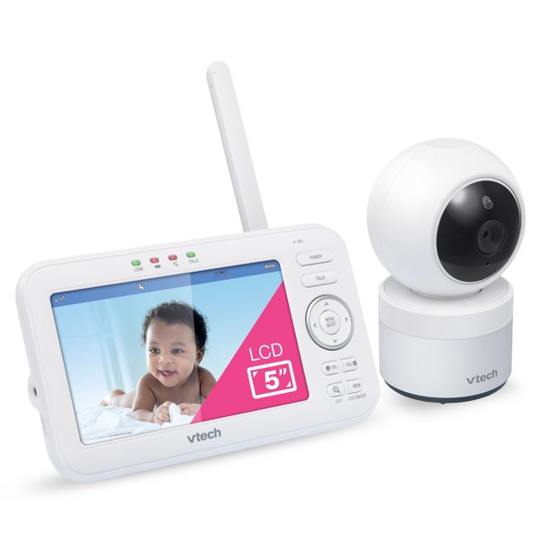 VTech VM5263 5″ Digitial Video Baby Monitor With Pan And Tilt And Night Light. White