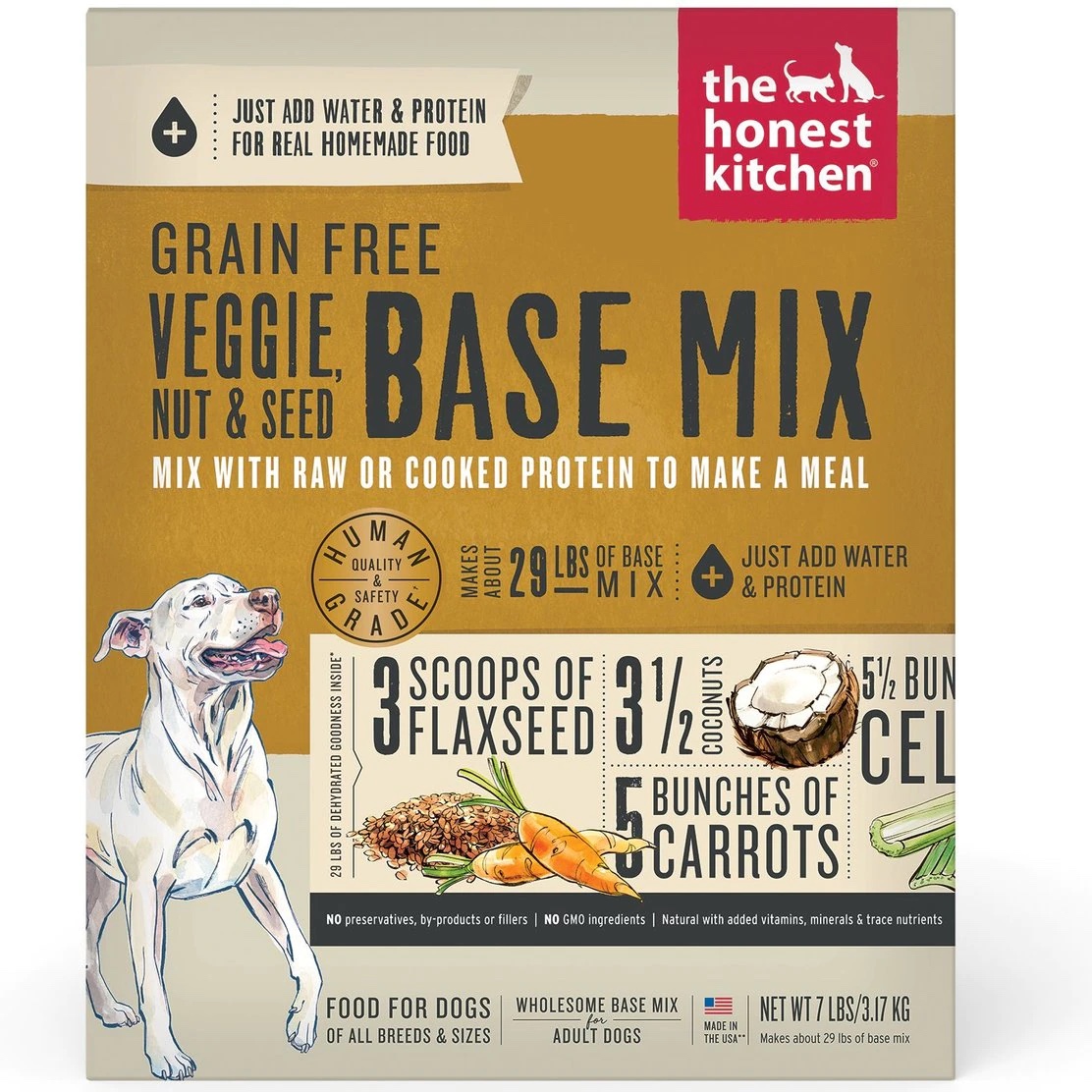 The Honest Kitchen Veggie. Nut & Seed Grain-Free Dehydrated Dog Food Base Mix. 7-lb box