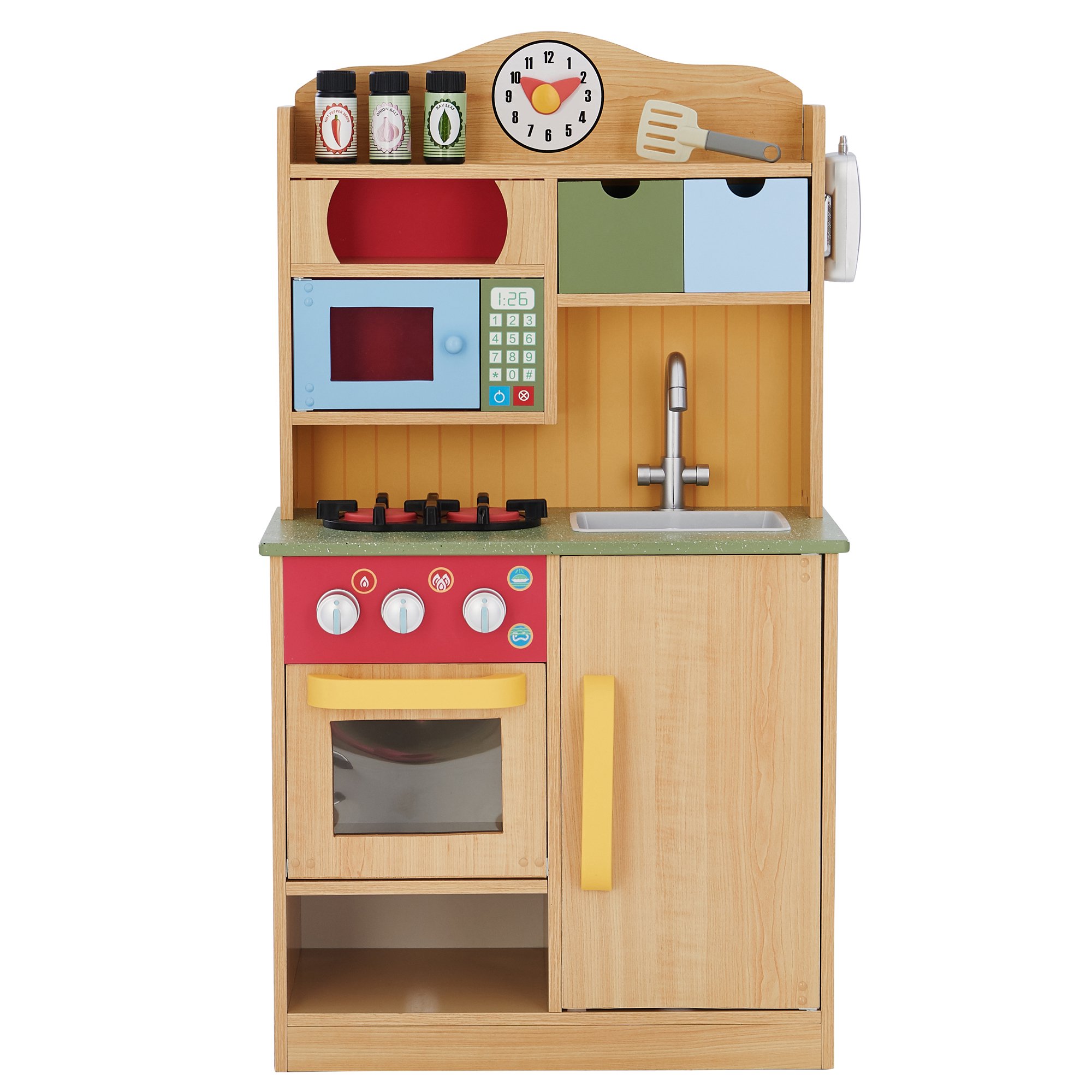 Teamson Kids - Little Chef Florence Classic Play Kitchen. Wood Grain