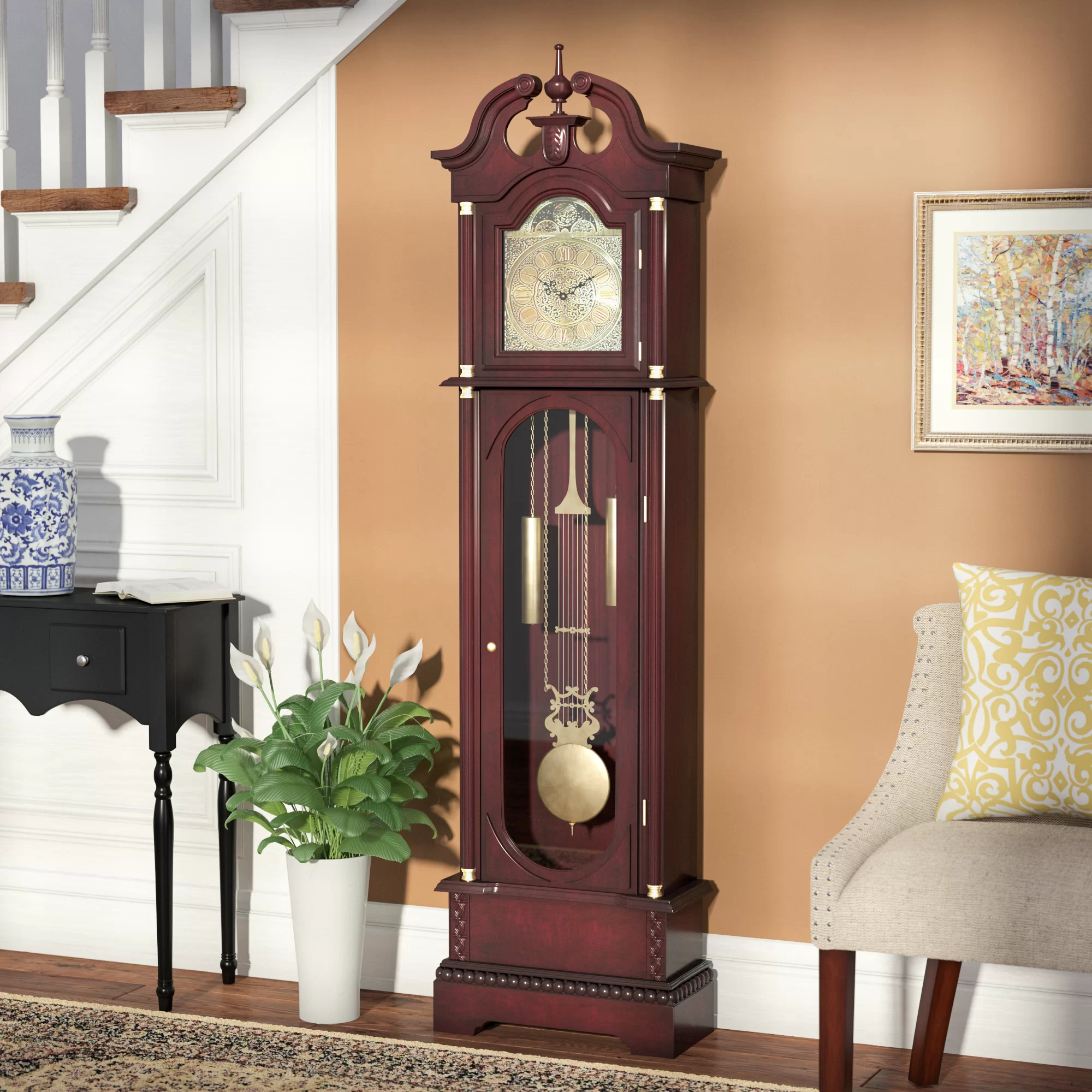 Red Barrel Studio Cherry 71.63″ H Grandfather Clock