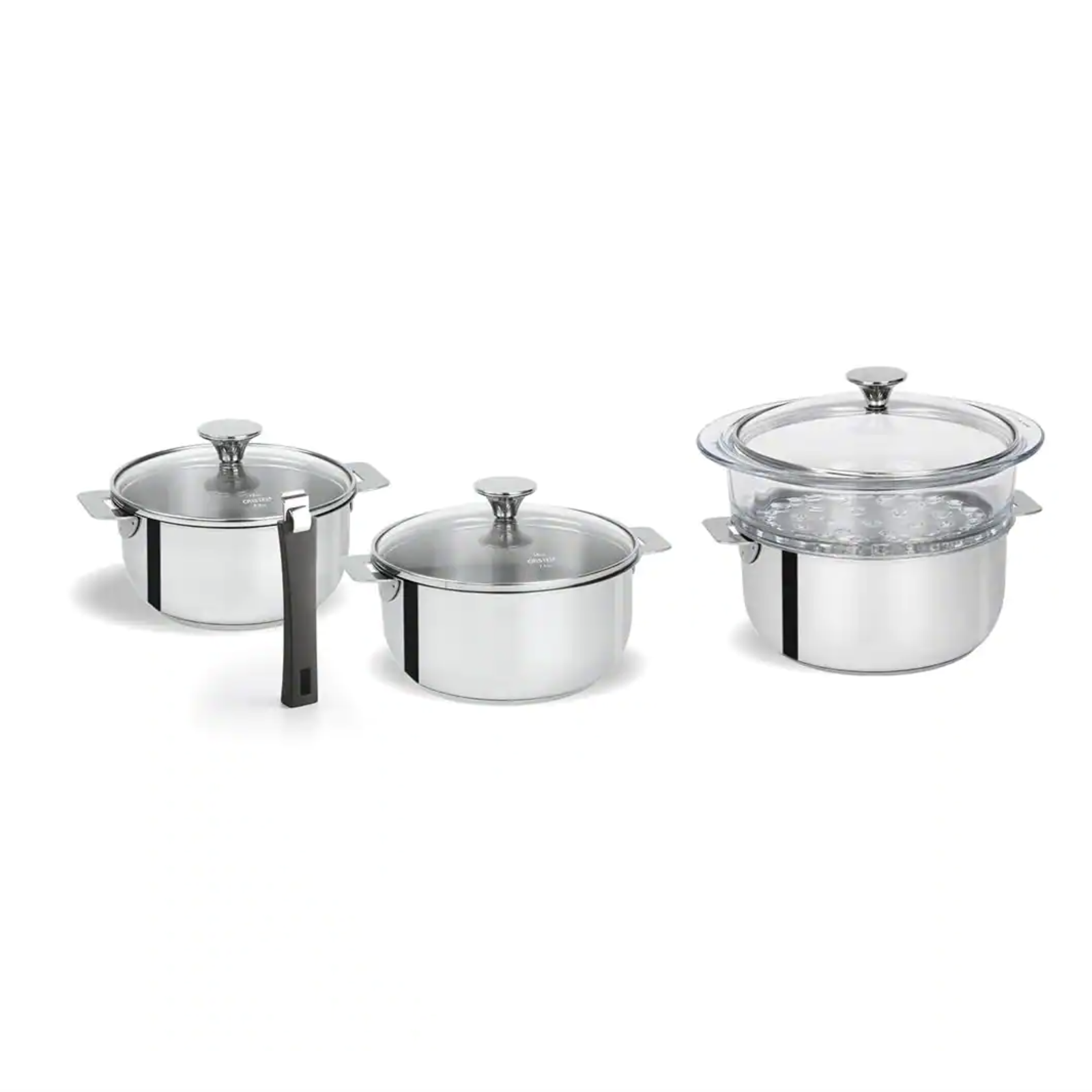 Cristel Tulipe 8-Piece Stainless Steel Sauce Pan Set