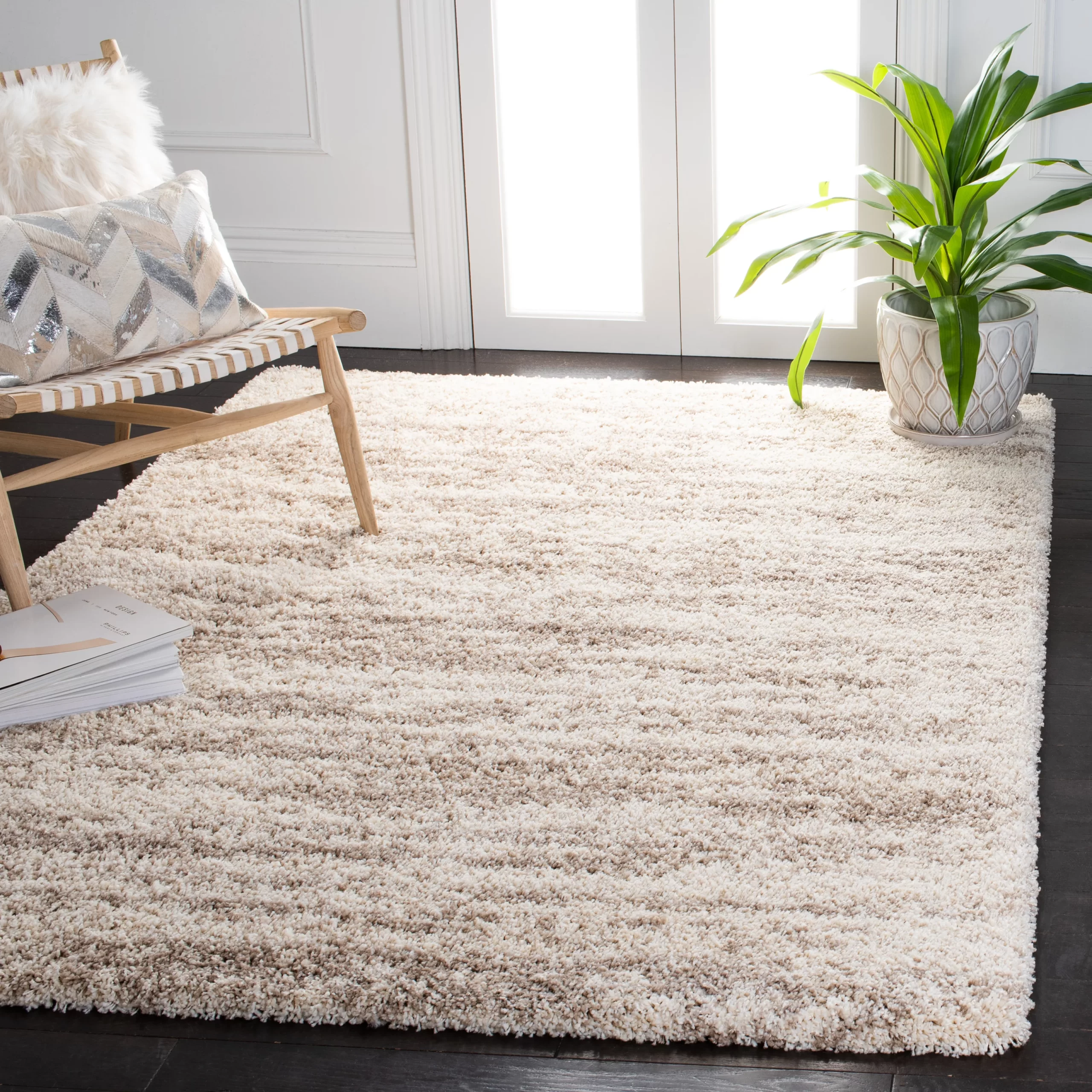 Highland Dunes Anabia Machine Woven / Power Loomed Performance Ivory/Brown Rug