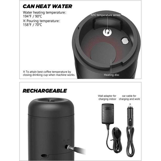 Conqueco Portable Coffee Machine Espresso Maker. Conqueco 12V Travel Coffee Machine