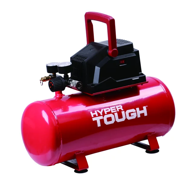 Hyper Tough 3 Gallon Oil Free Portable Air Compressor. 100PSI. Red