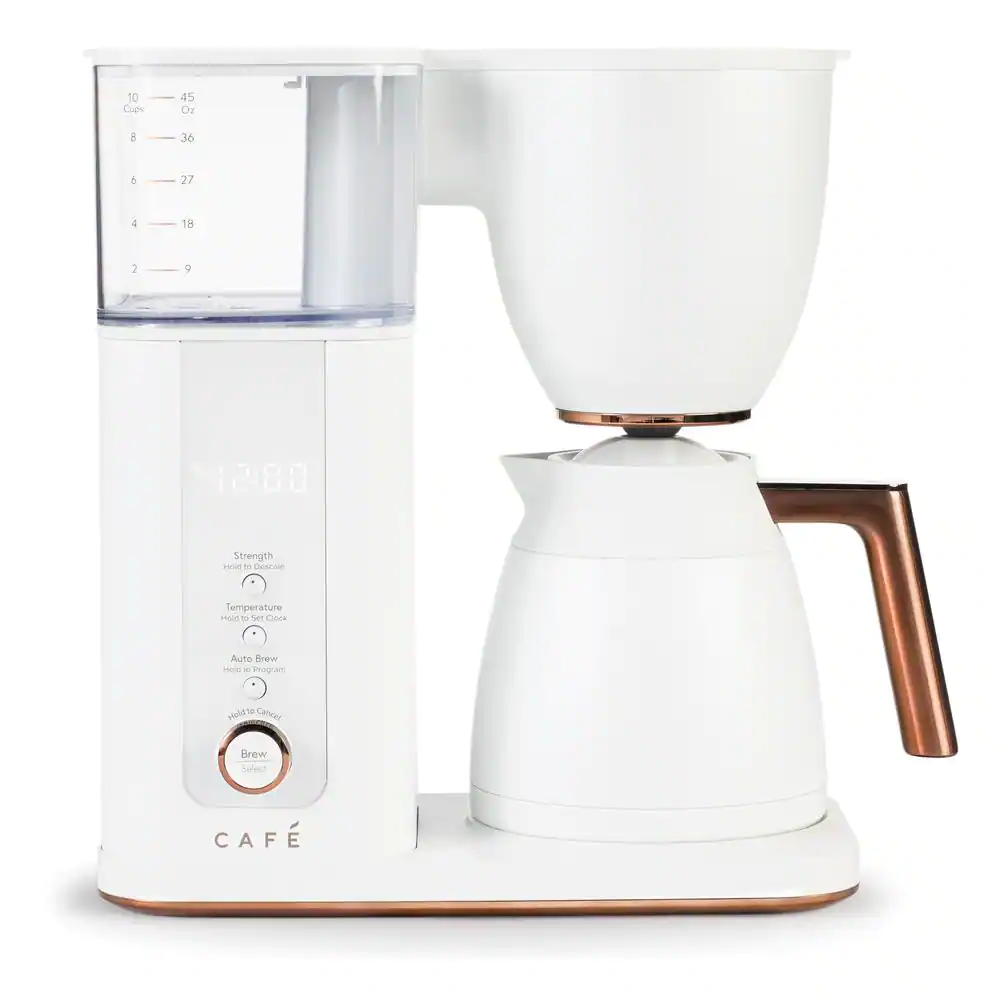 Café 10 Cup Matte White Specialty Drip Coffee Maker With Insulated Thermal Carafe. And Wifi Connected