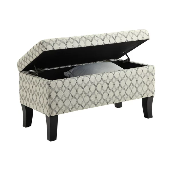 Convenience Concepts Designs4Comfort Winslow Storage Ottoman. Ribbon Pattern Fabric