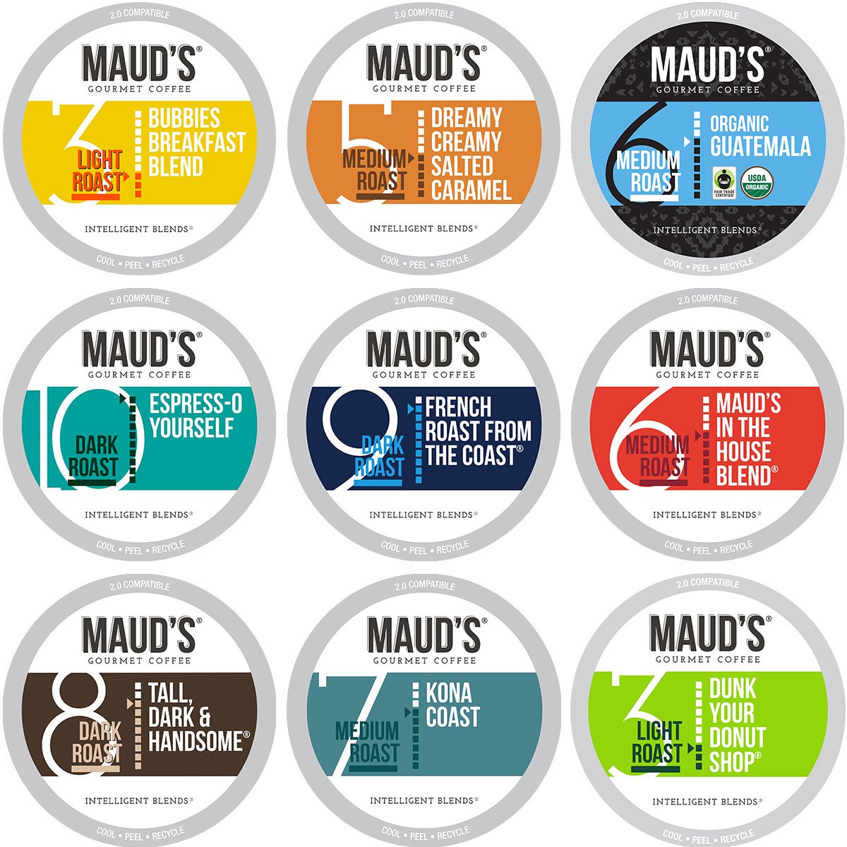 Maud-s 9 Flavor Original Coffee Variety Pack. 100% Arabica Coffee