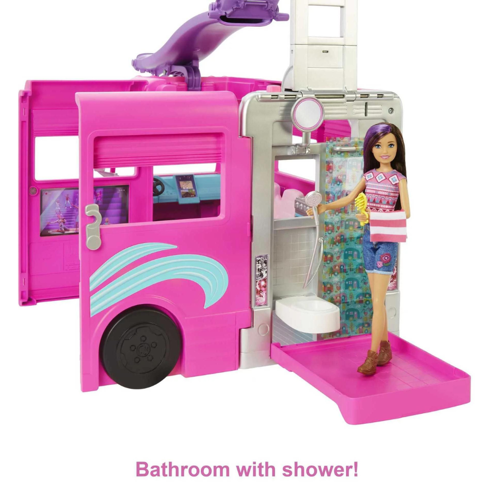 Barbie Camper Doll Playset with 60 Accessories. 30-Inch Slide. Dream Camper