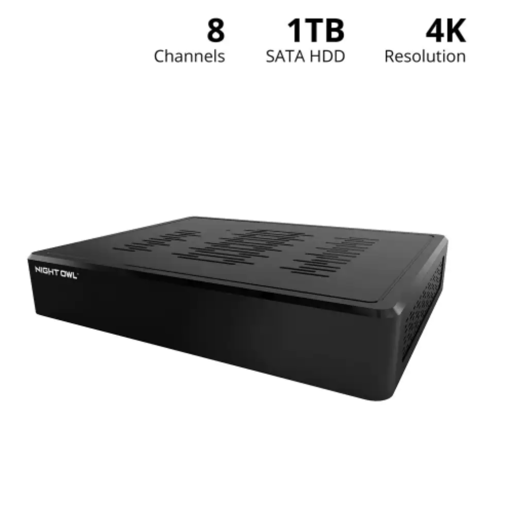 Night Owl BTD8 Series 8-Channel Bluetooth 4K HD DVR Player with 1TB Hard Drive