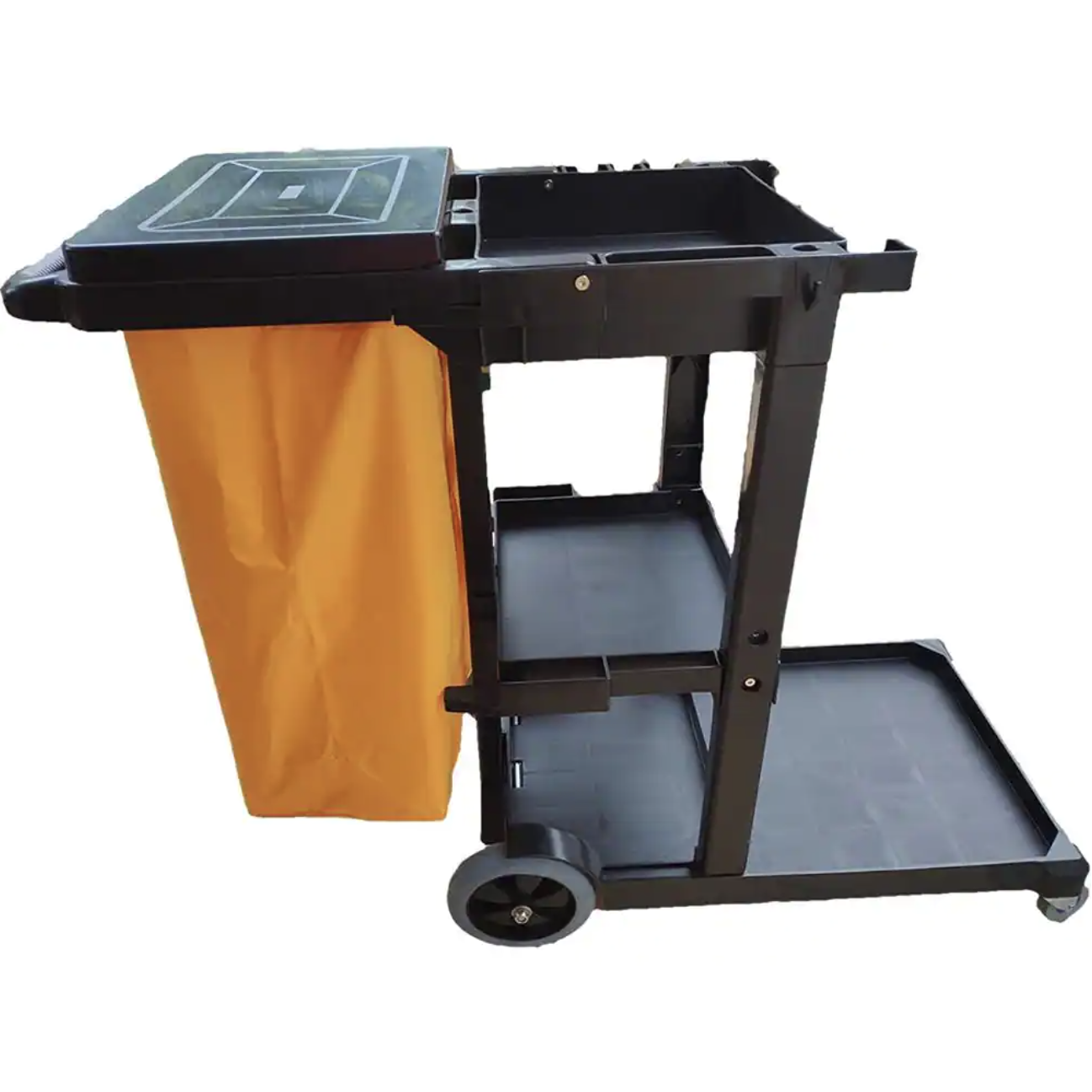The Clean Store Commercial Yellow/Grey Heavy-Duty Polyethylene Material Janitorial Cart