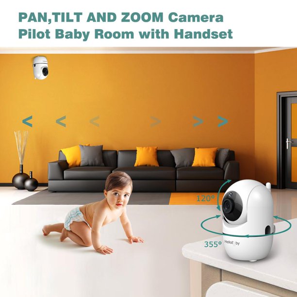 Hello Baby Baby Monitor with Remote Pan-Tilt-Zoom Camera. 3.2 inch Video Baby Monitor HB65