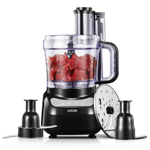 Aicok 12 Cup Food Processor. 6 Functions For Chopping. Slicing. Shredding Purees & Dough