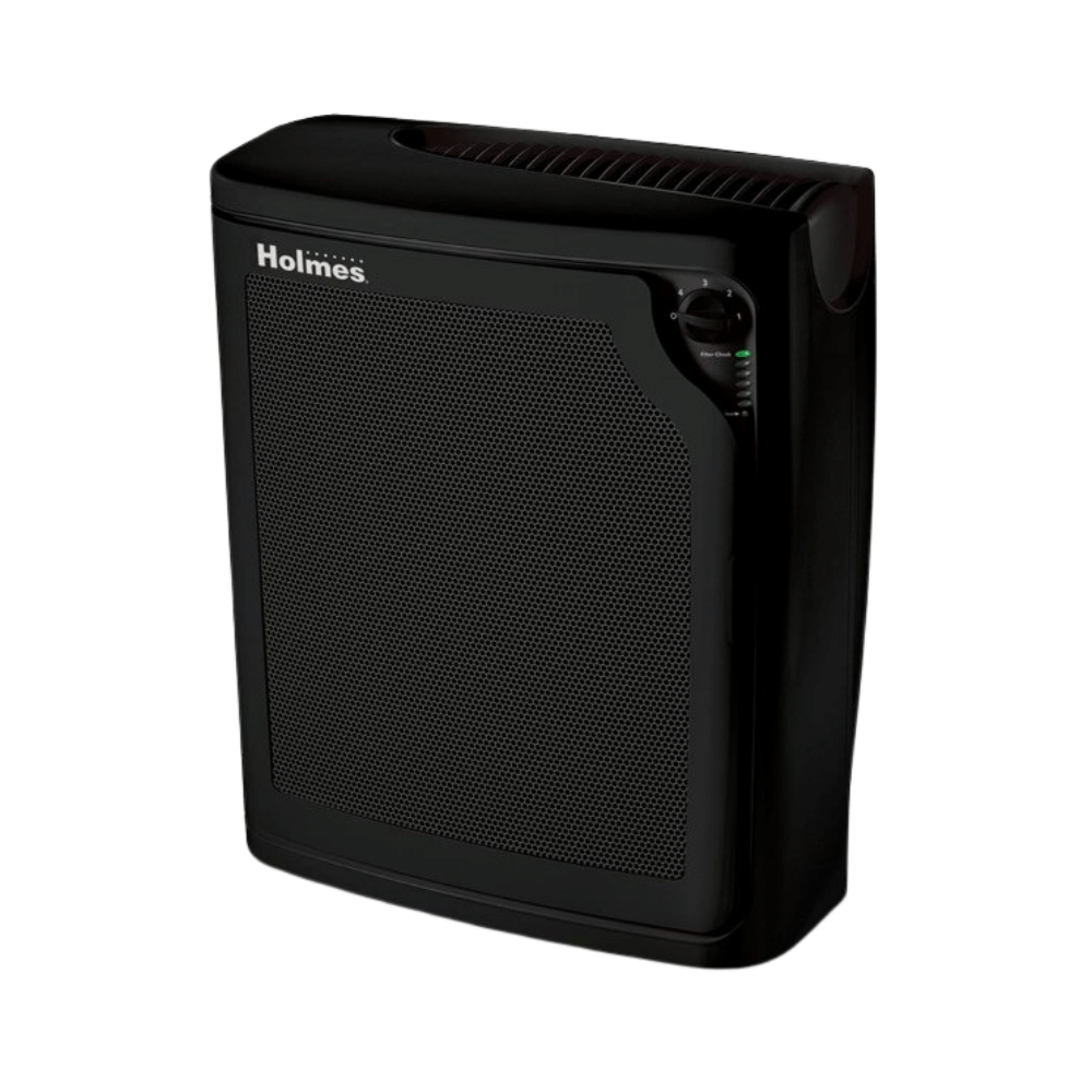 Holmes True HEPA Console Air Purifier With Filter Life Monitor Bar And Quiet Operation. Black
