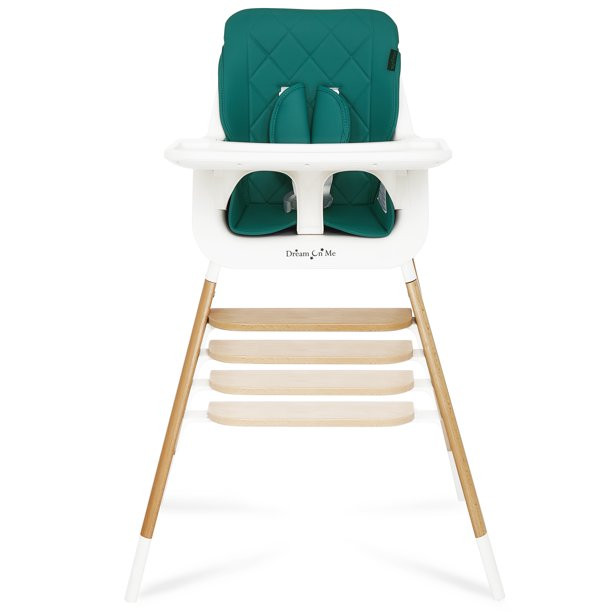 Dream On Me Nibble Wooden Highchair. Compact High Chair. Green