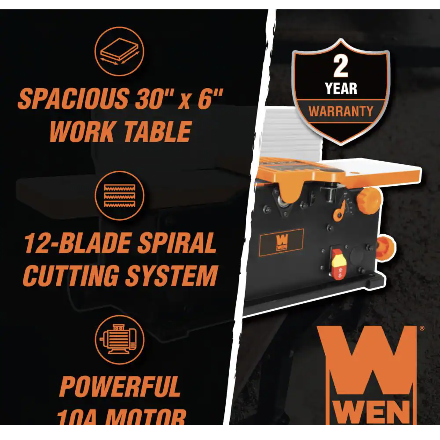 Wen JT630H 10 Amp 6 in. Spiral Benchtop Jointer