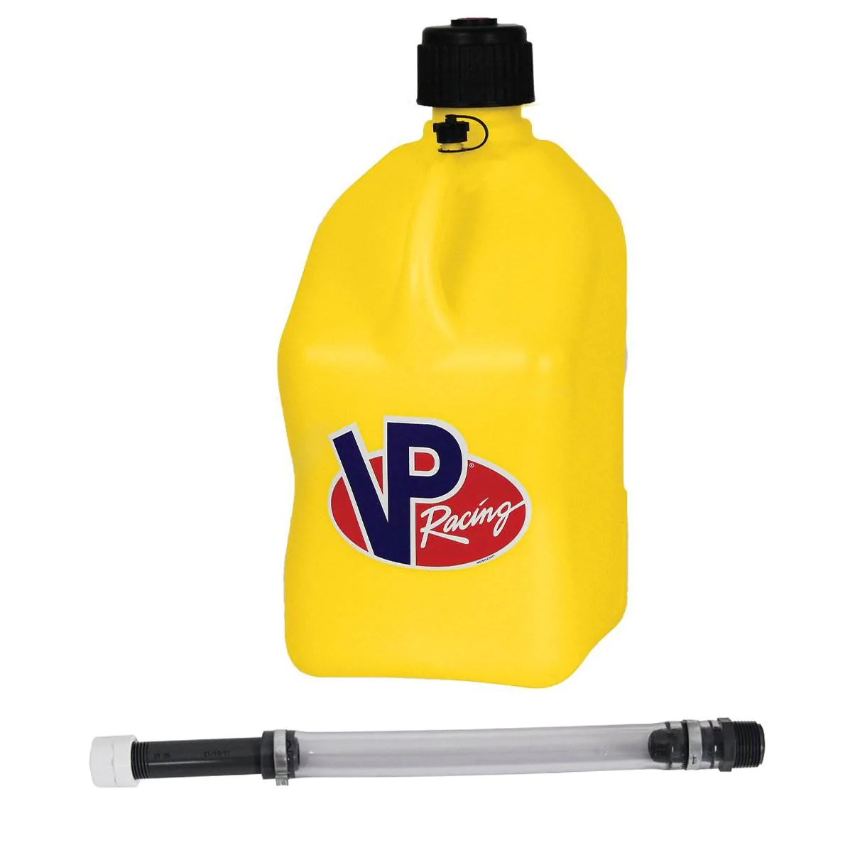 VP Racing Fuels Motorsport 5.5 Gallon Utility Jug Yellow w/ 14 In Hose (4 Pack)