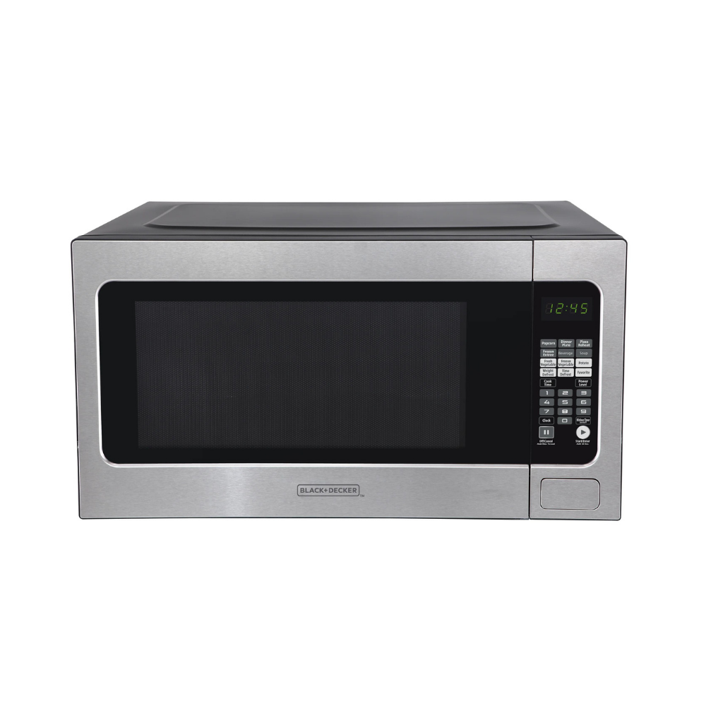 Black + Decker 24.41” 2.2 Cubic Feet cu. ft. Countertop Microwave With Sensor Cooking. EM262AMY-PHB