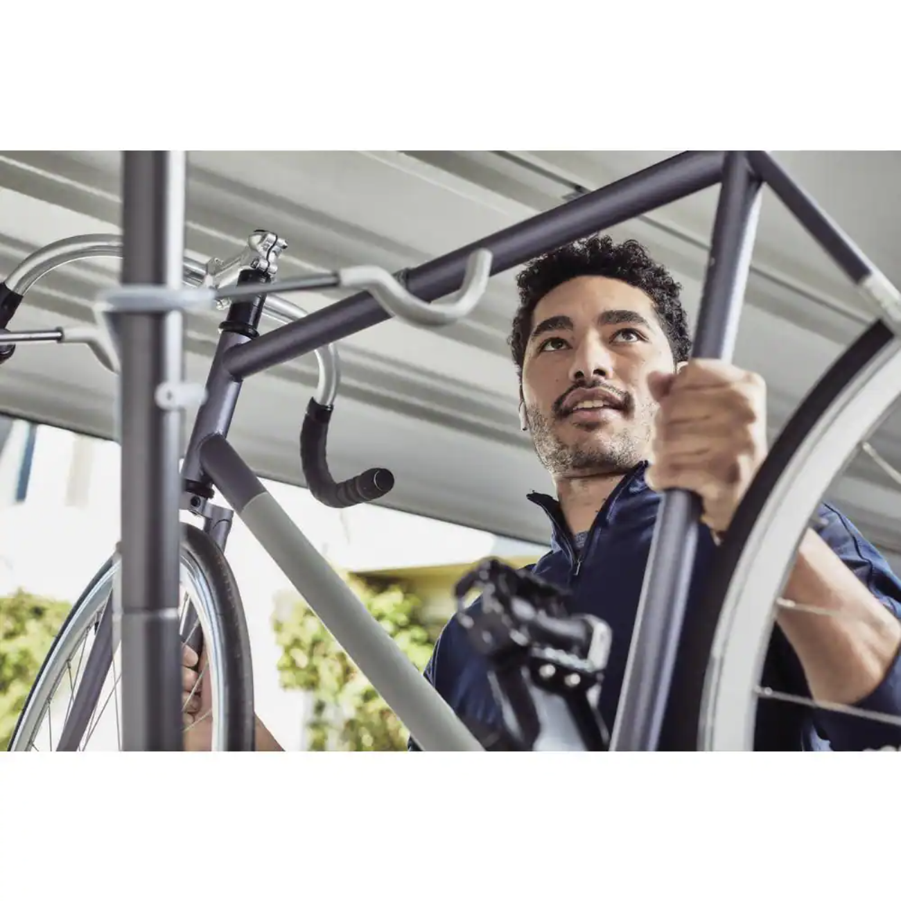 Delta Gray 2-Bike Leaning Garage Bike Rack