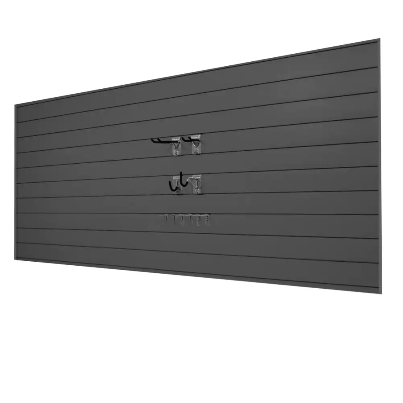 Proslat PVC Slatwall 8 ft. x 4 ft. Charcoal Mini Bundle (10-Piece)