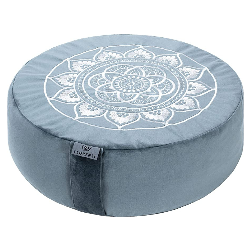 Florensi Round Meditation Cushion. Large Floor Support Pillow for Yoga (16″x16″x5″). Ocean Abyss