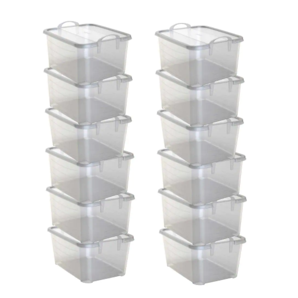 Life Story Clear Stackable Closet and Storage Box 55 Qt. Containers. (12-Pack)