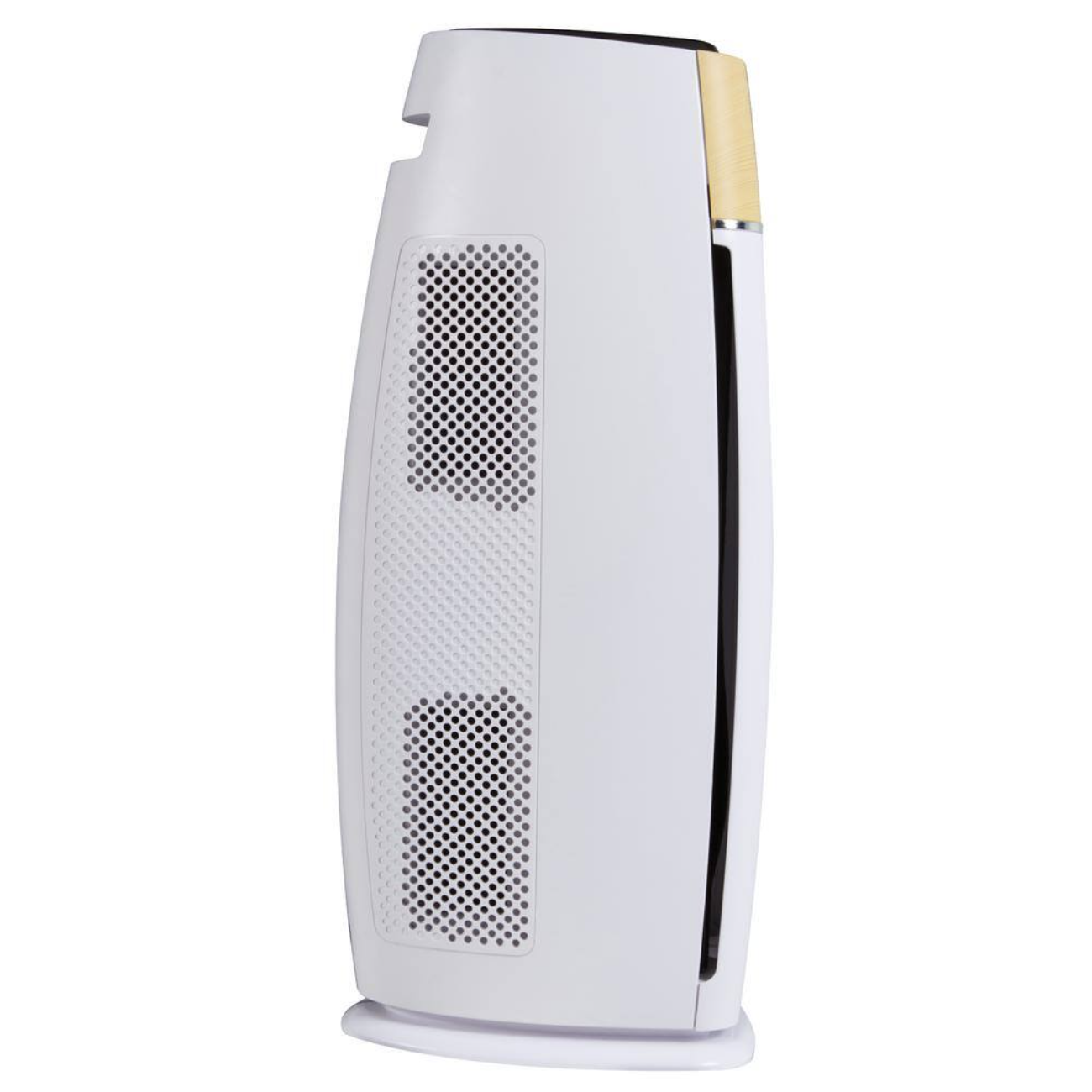 LivePure Sierra Series True HEPA Digital Tall Tower Air Purifier. Pearl White & Teak