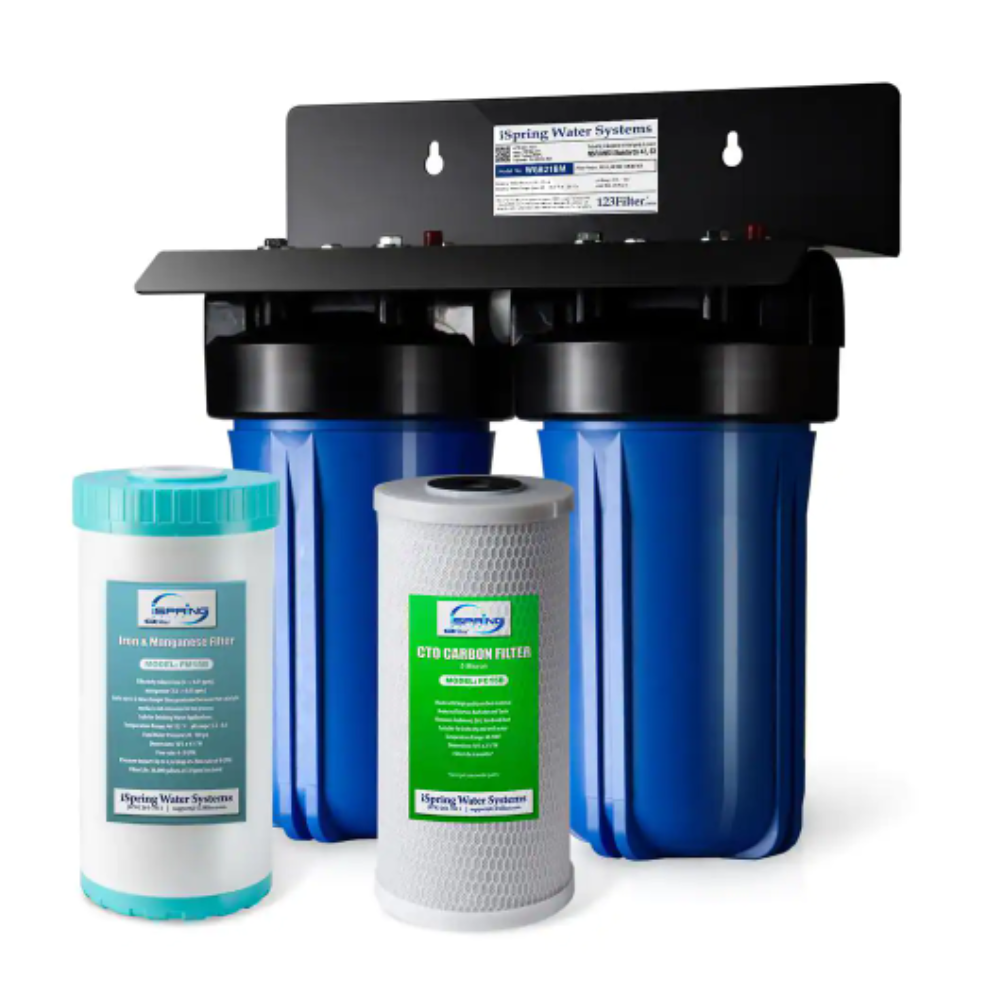 iSpring 2-Stage iron and Manganese Reducing Whole House Water Filtration System with 10 in. x 4.5 in. Filters