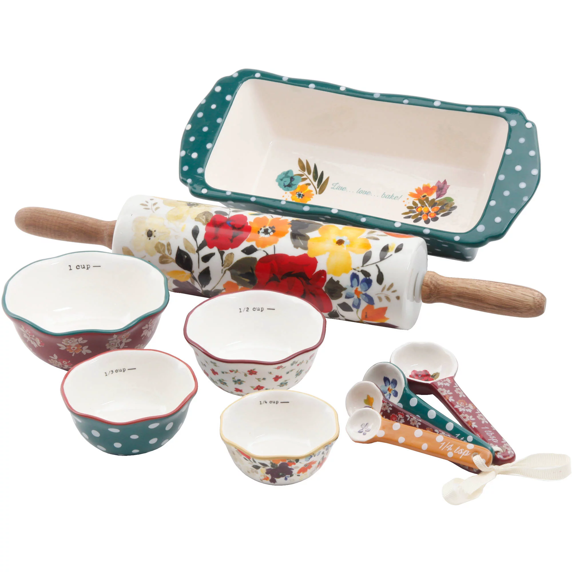The Pioneer Woman Harvest Ceramic Bakeware Set. 10 Piece