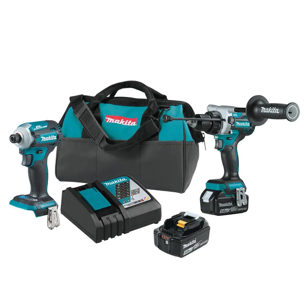 Makita 18V LXT Lithium-Ion Brushless Cordless Combo Kit 5.0 Ah (2-Piece)