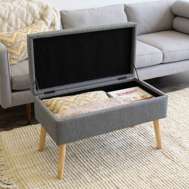 Humble Crew Brooklyn Tufted & Storage Bench. Gray