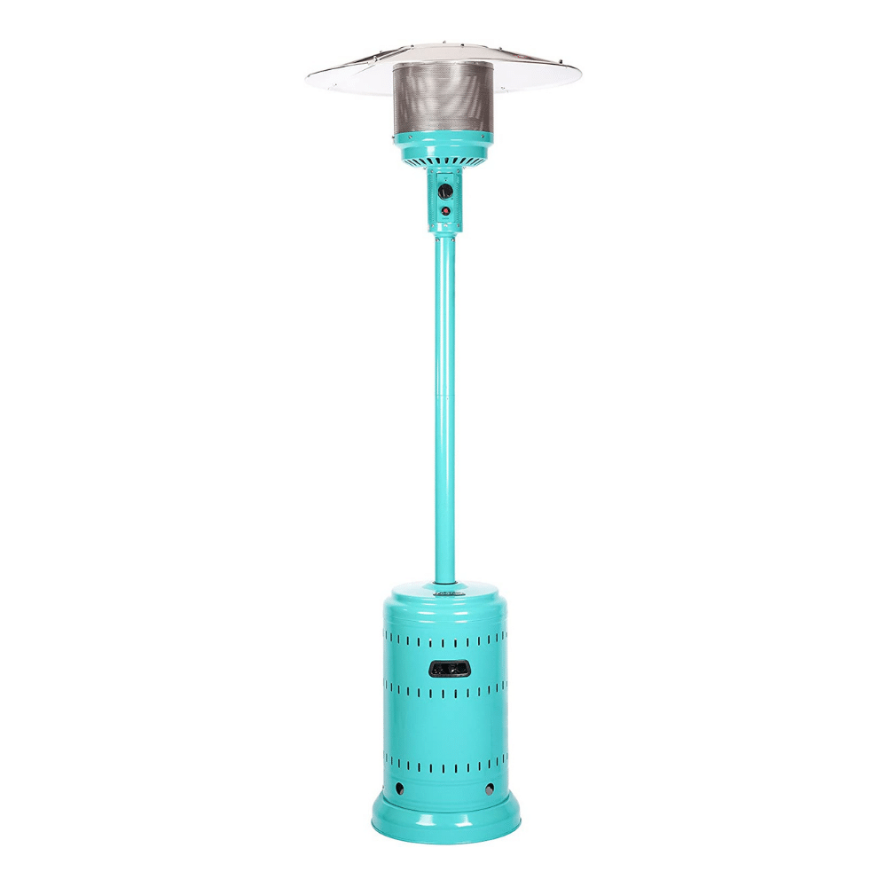 Well Traveled Living Fire Sense Aqua Blue Powder Coated LPG Patio Heater