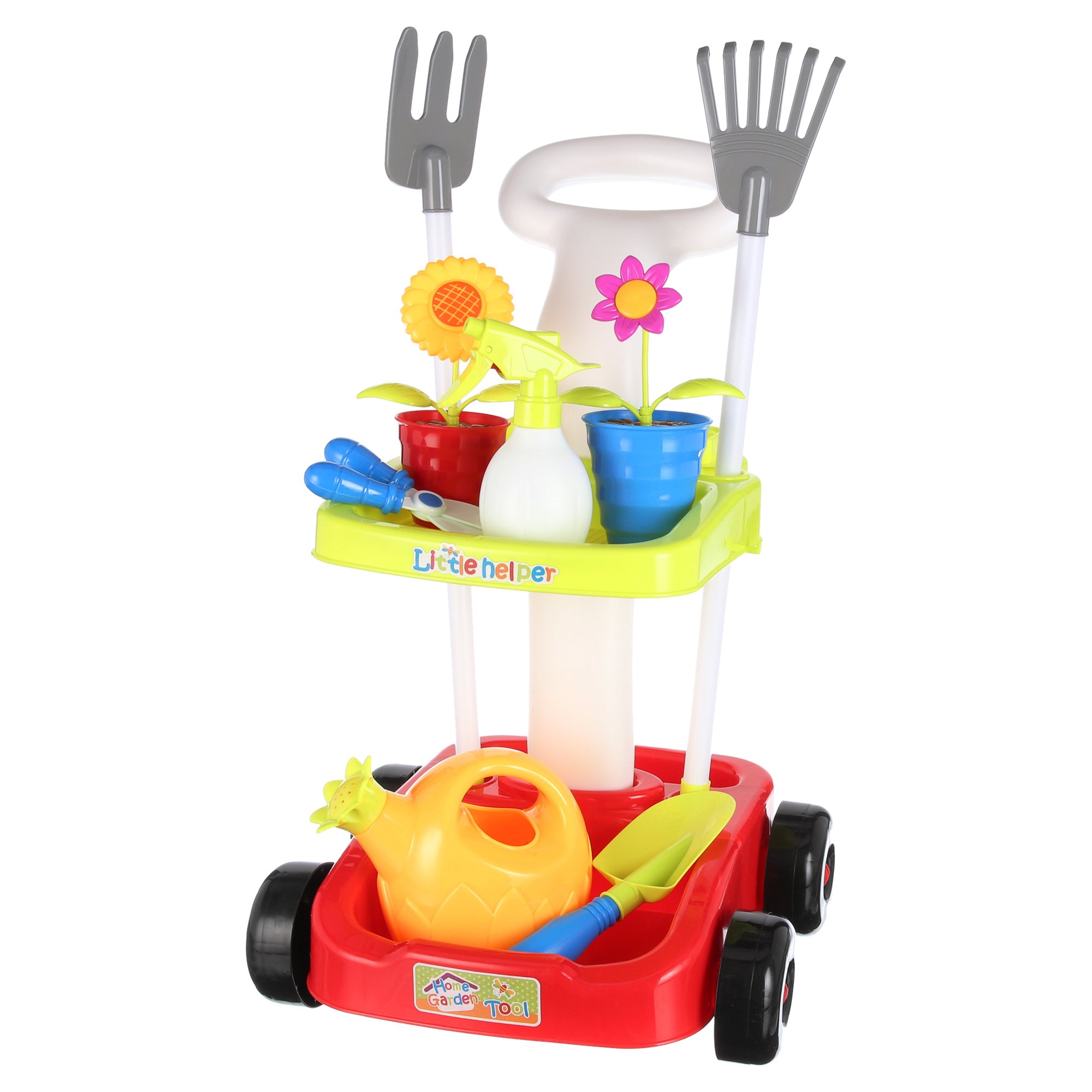 Mundo Toys Home Garden Tool Set Multicolor with Cart to Carry