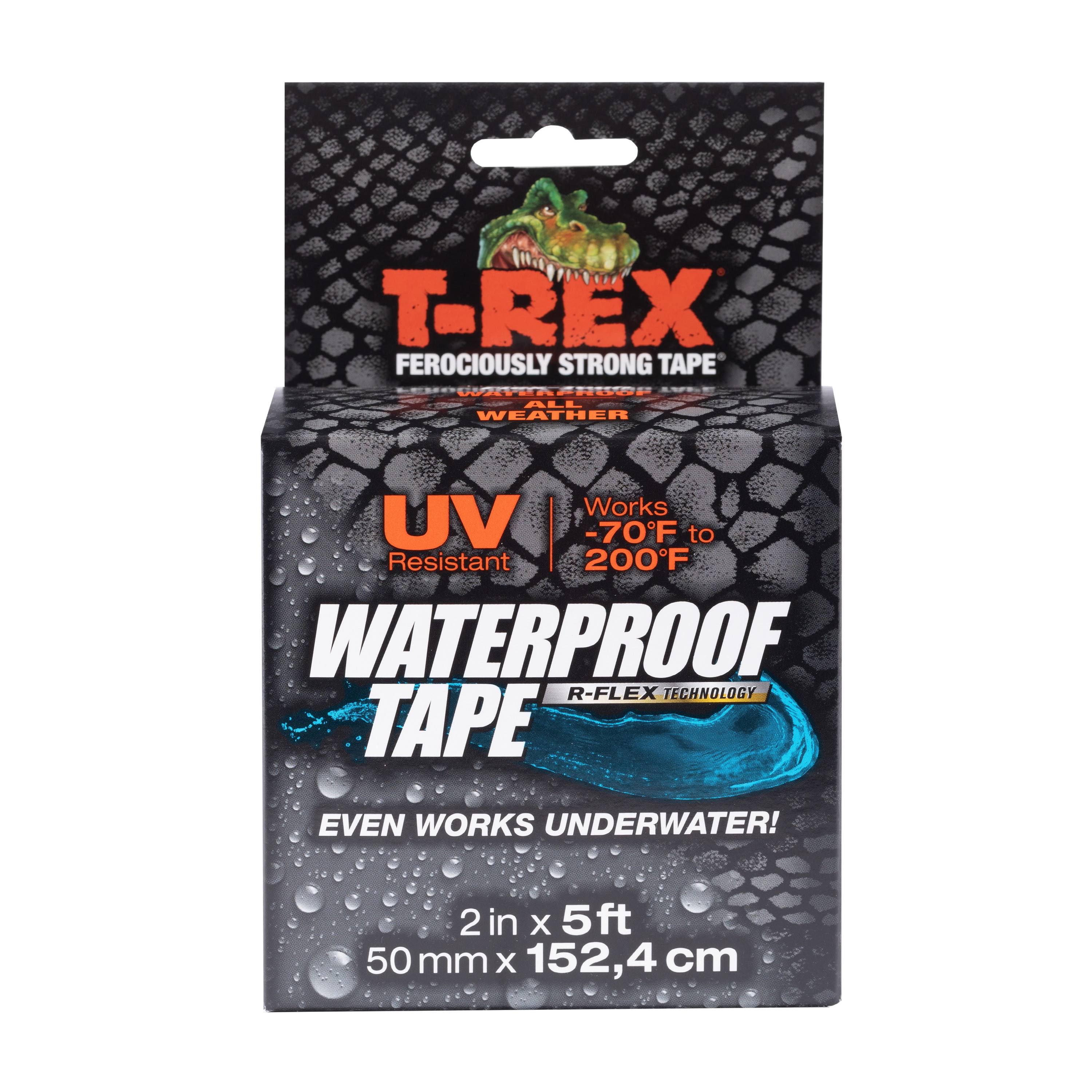 T-Rex Waterproof Tape, 1.88-Inch x 5-Feet, Black, 1-Count