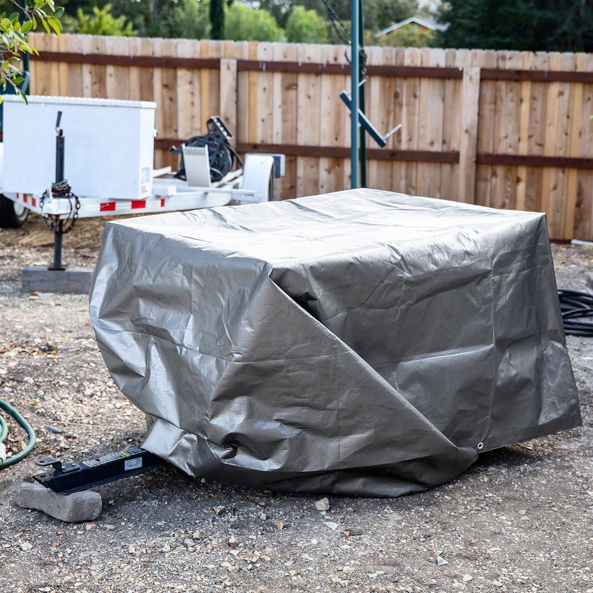 8 ft. x 10 ft. Silver and Black Extreme-Duty, Weather-Resistant Tarp