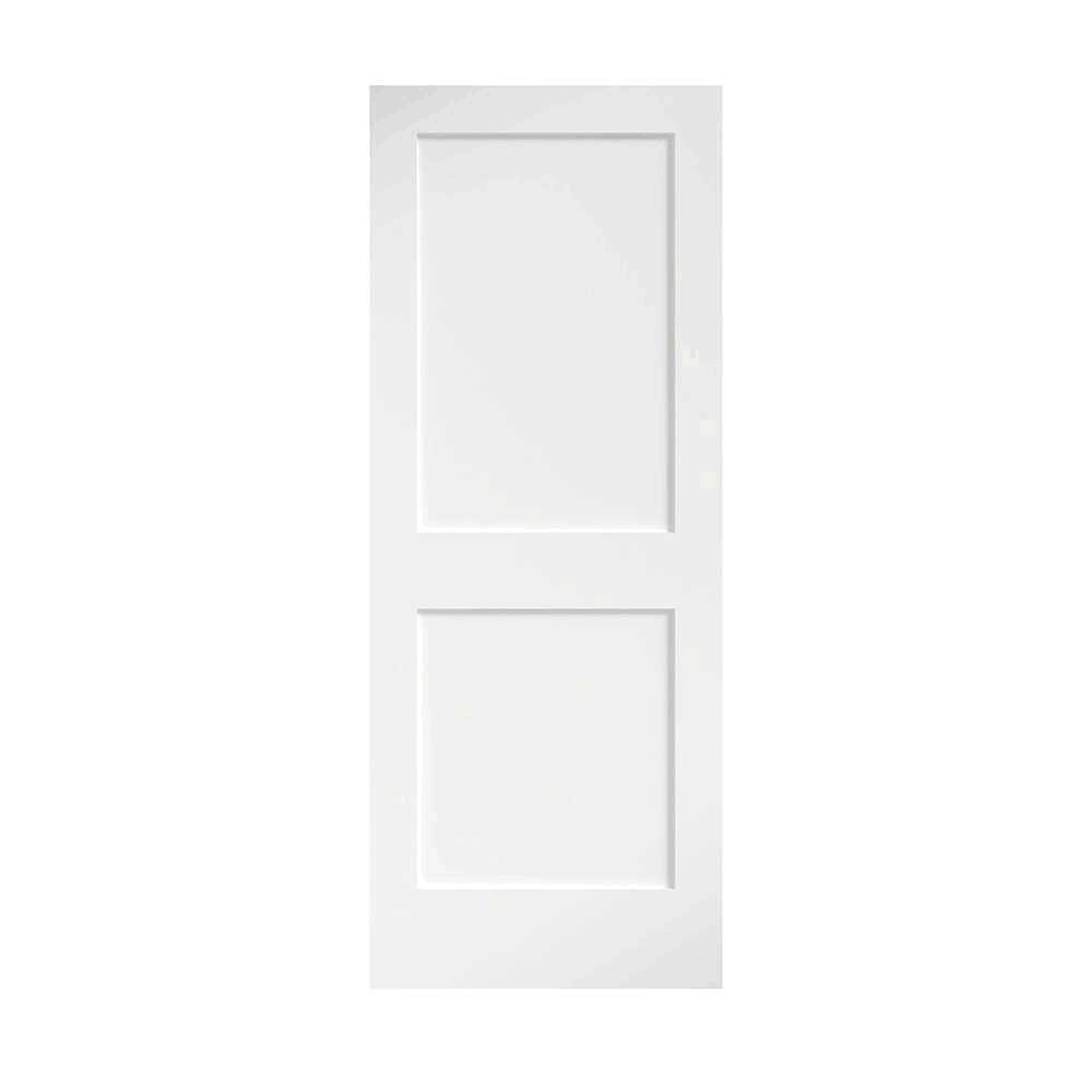EightDoors 30 in. x 80 in. x 1-3/8 in. Shaker White Primed 2-Panel Solid Core Wood Interior Slab Door