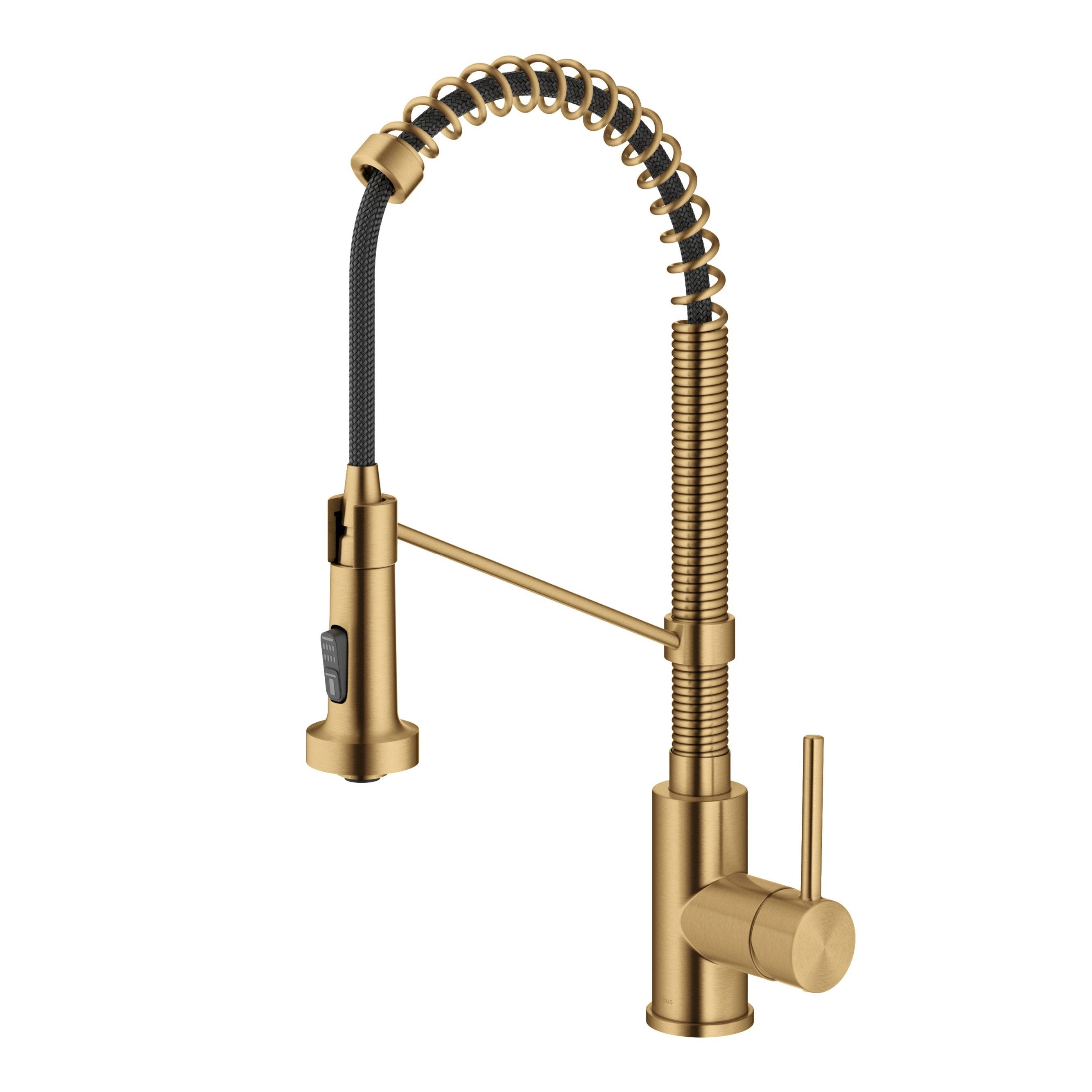 Kraus KSF-1610BB 18 in. Bolden Touchless Sensor Commercial Pull-Down Single Handle Kitchen Faucet, Brushed Brass
